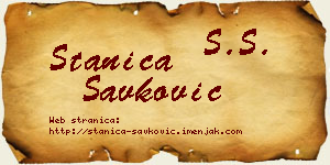 Stanica Savković vizit kartica
